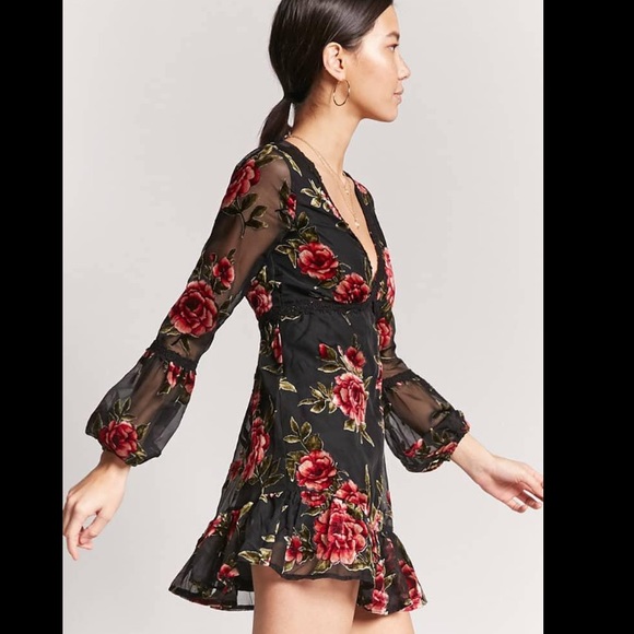 FOREVER 21 Velvet burnout dress - Picture 6 of 7